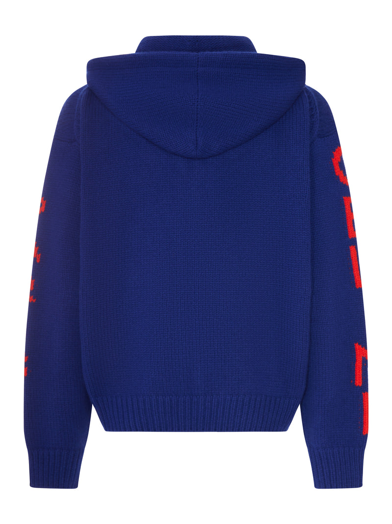 Celine Men Hooded Ribbed Knit Zip-Up Cardigan CELINE