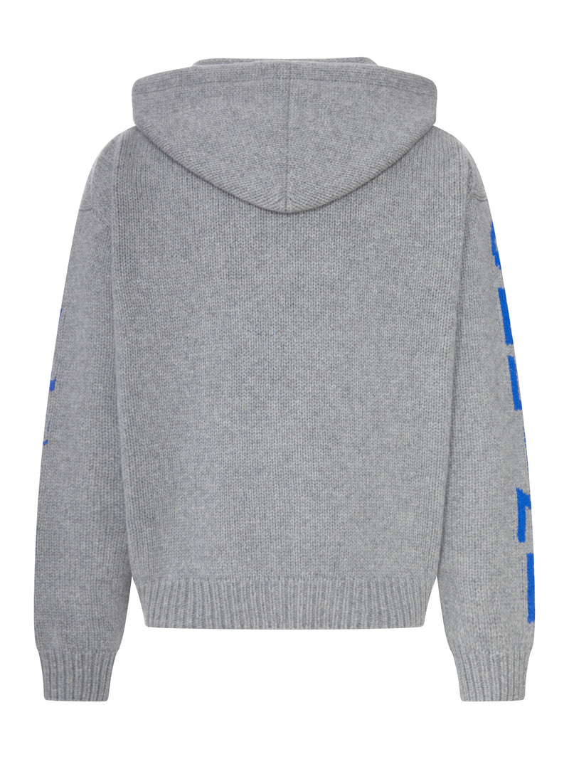 Celine Men Hooded Ribbed Knit Zip-Up Cardigan CELINE