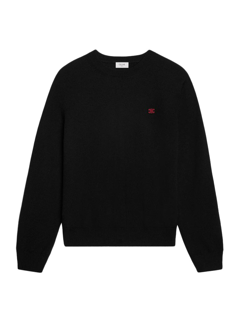 Celine Men Fine Wool Sweater With Triomphe Embroidery CELINE