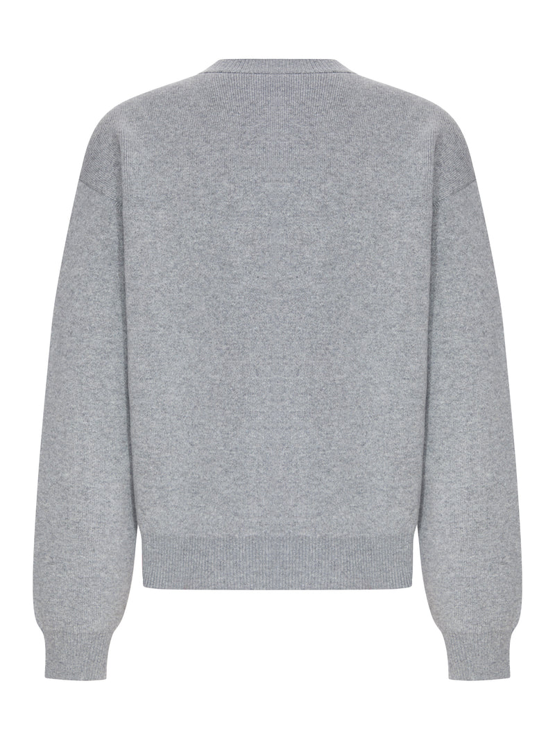 Celine Men Cashmere Crew-Neck Sweater With Front Logo CELINE