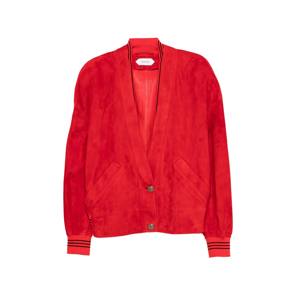 Versace Red Jackets - Leather Jackets Women VERSACE