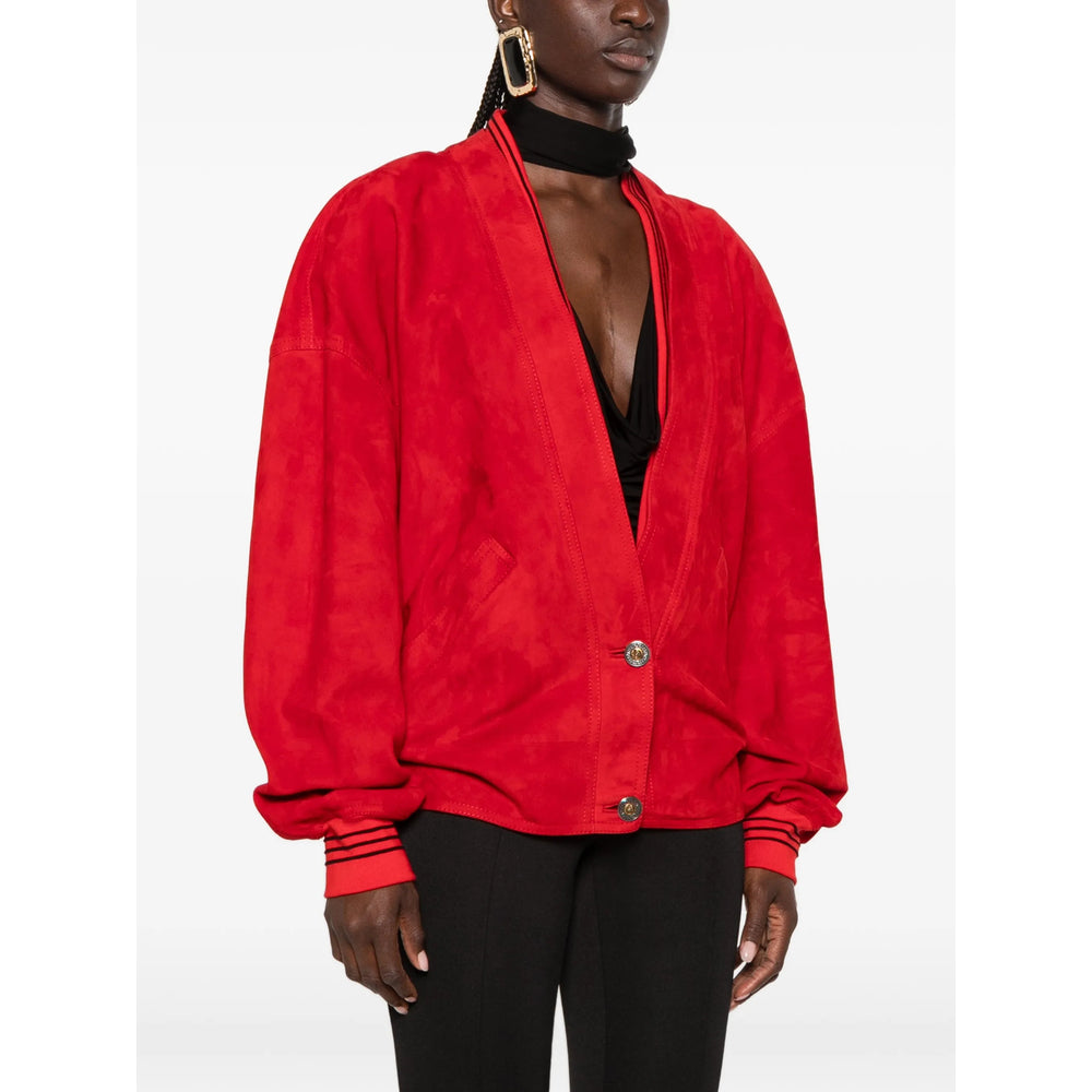 Versace Red Jackets - Leather Jackets Women VERSACE