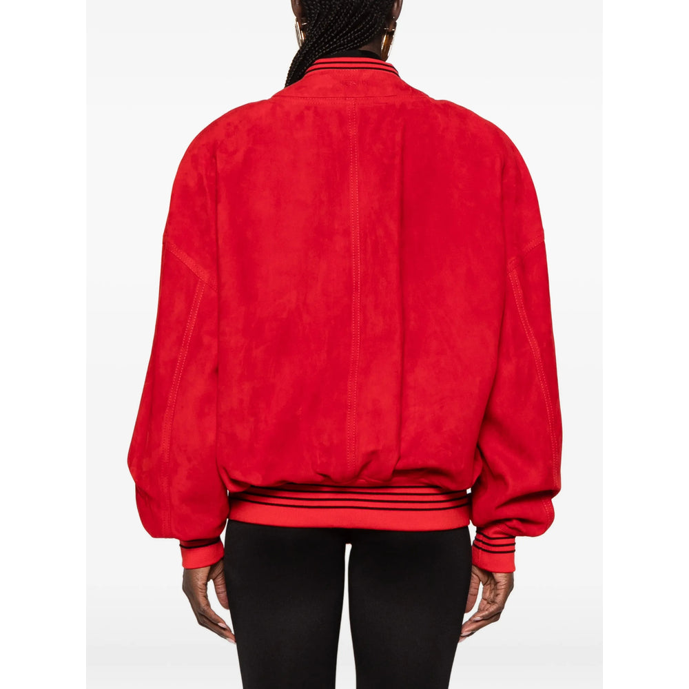 Versace Red Jackets - Leather Jackets Women VERSACE