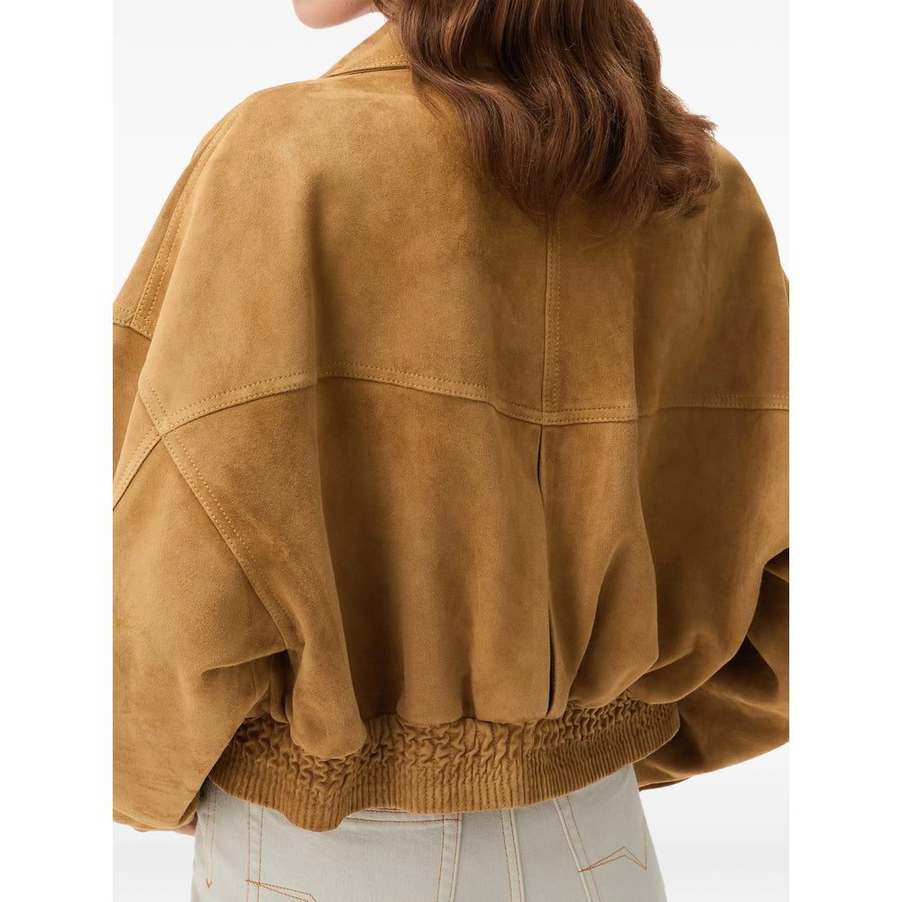 Versace Neutrals Jackets - Leather Jackets Women VERSACE
