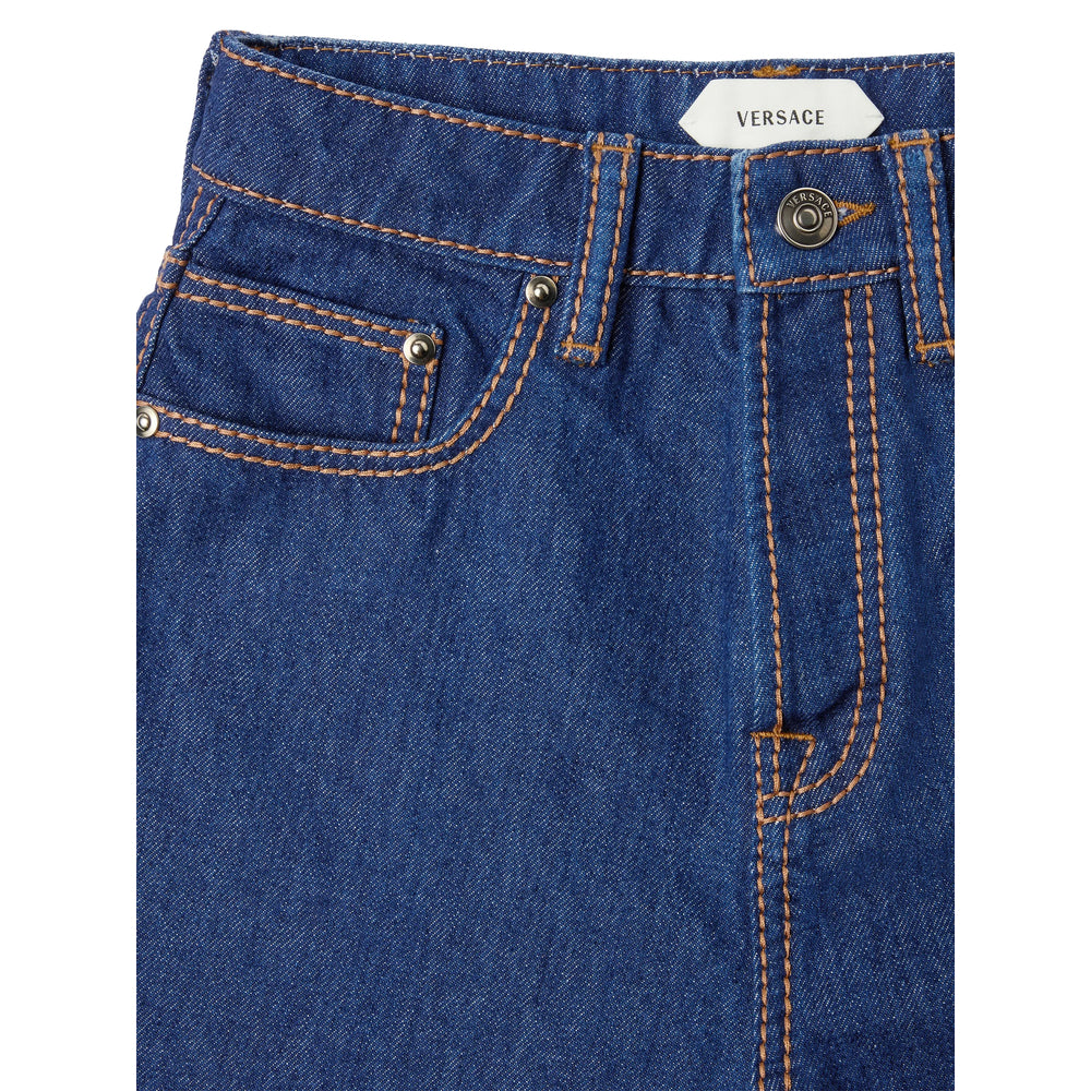 Versace Blue Denim - Straight-Leg Jeans Women VERSACE
