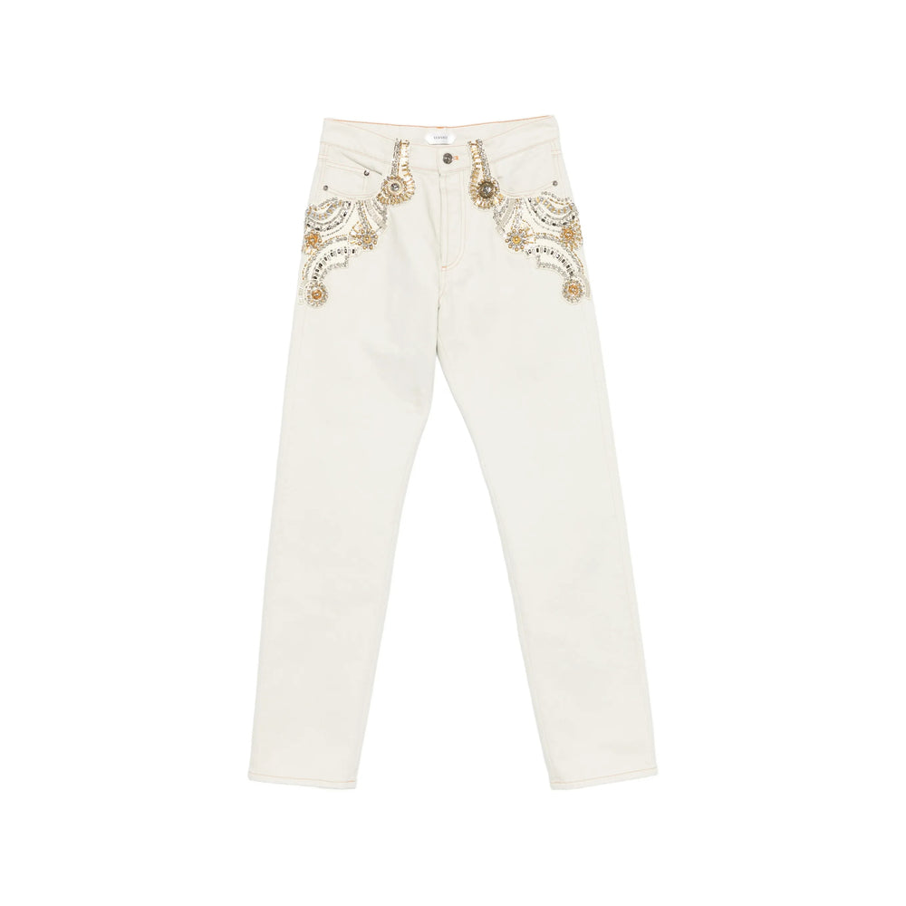 Versace Blue Denim - Straight-Leg Jeans Women VERSACE