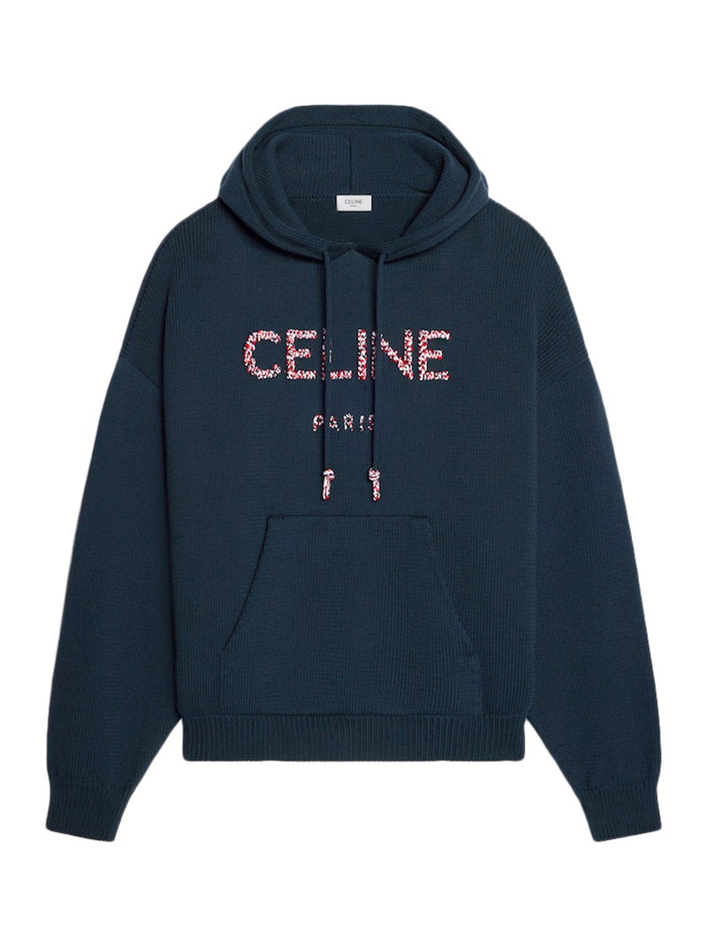 Celine Men Ribbed Cotton Hoodie CELINE