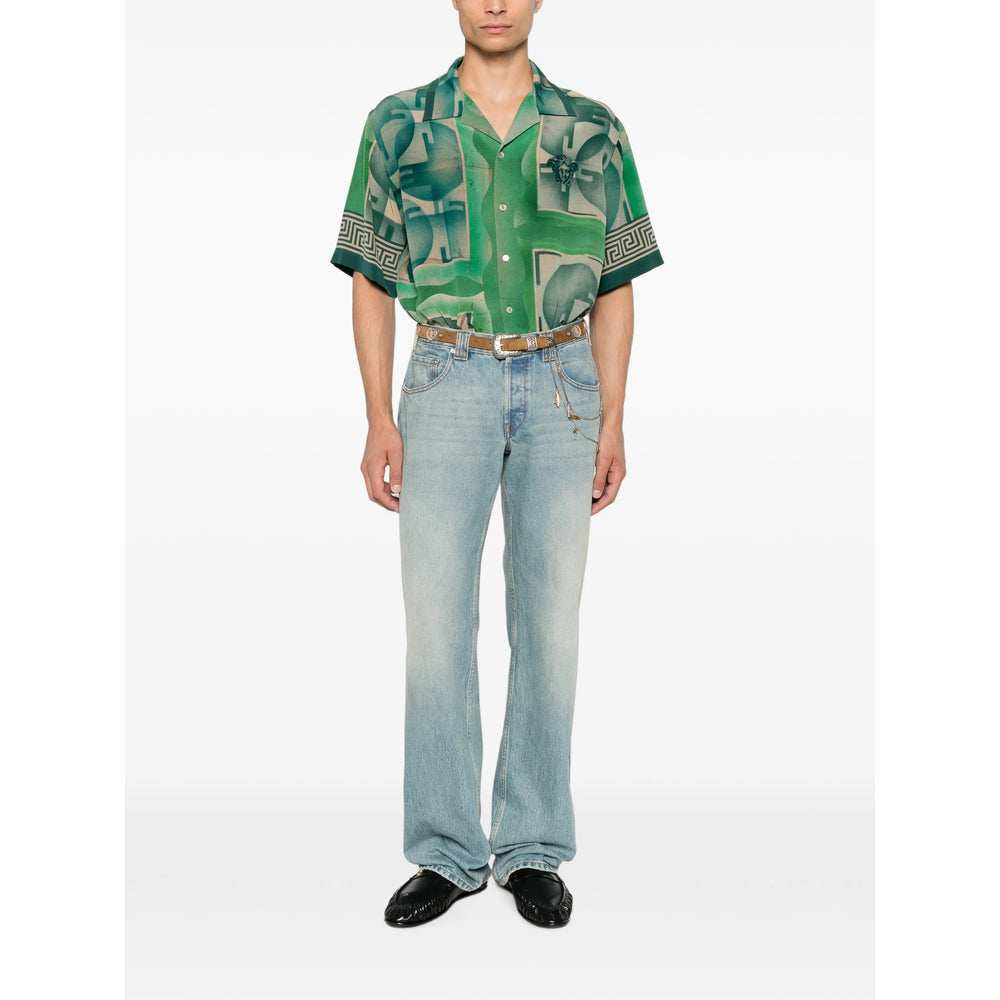 Versace Green Shirts Men VERSACE