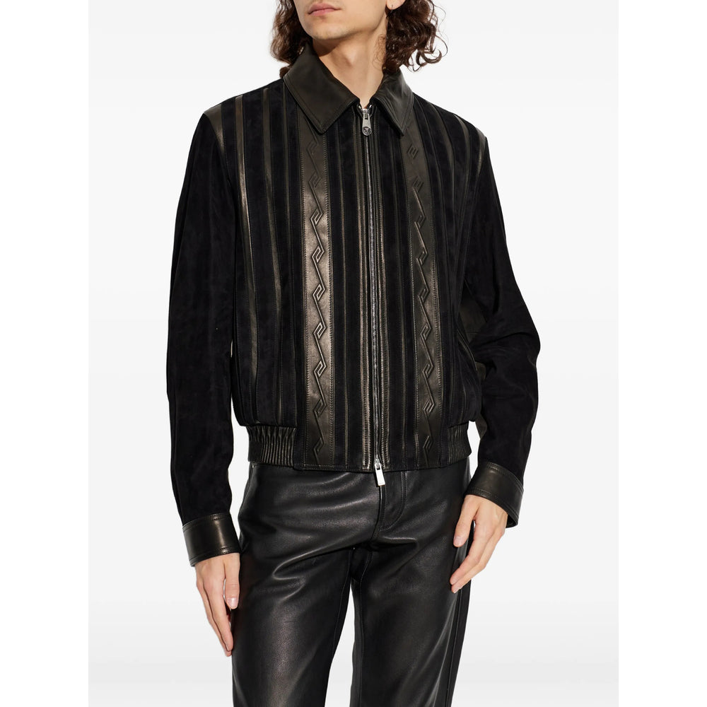 Versace Black Jackets - Leather Jackets Men VERSACE