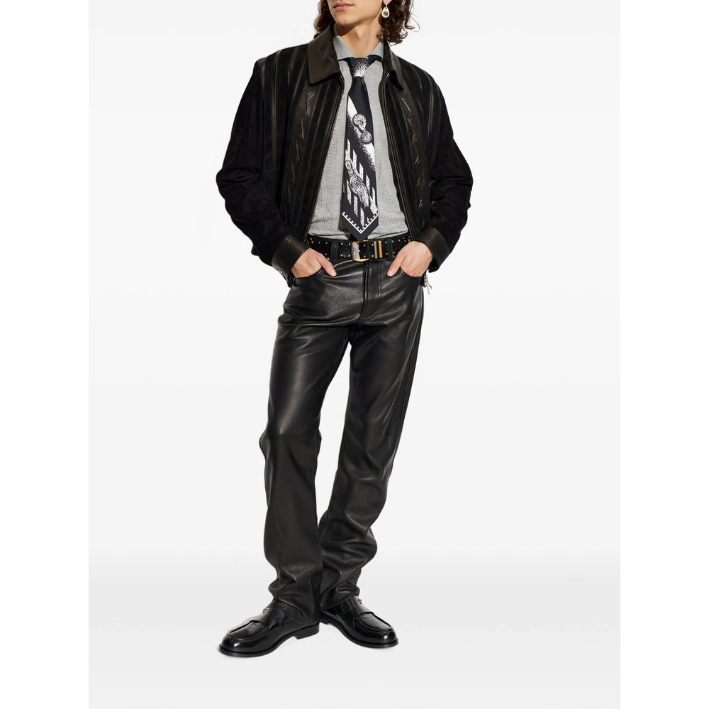Versace Black Jackets - Leather Jackets Men VERSACE