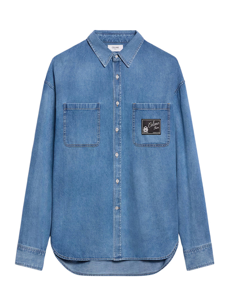 Celine Men Cotton Denim Shirt CELINE