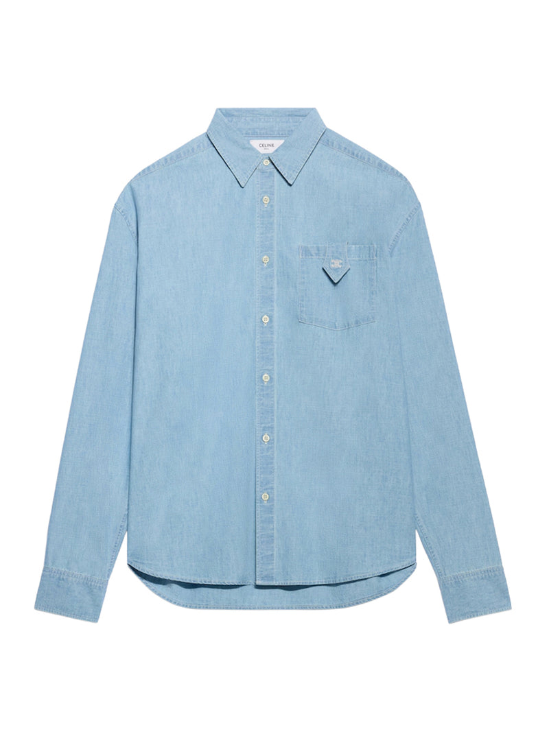 Celine Men Cotton Denim Shirt CELINE