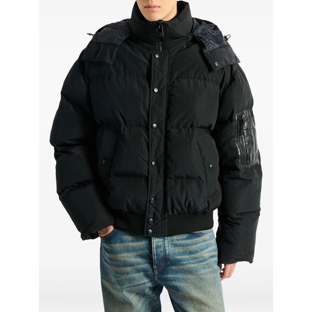 Balmain Black Coats - Padded Coats Men BALMAIN