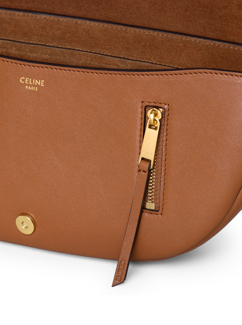 Celine Women Small Crescent Soft Triomphe In Soft Shiny Lambskin CELINE