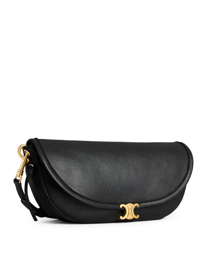 Celine Women Small Crescent Soft Triomphe In Soft Shiny Lambskin CELINE