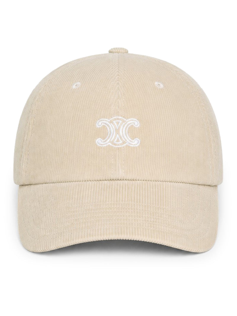 Celine Women Triomphe Richelieu Corduroy Cap CELINE