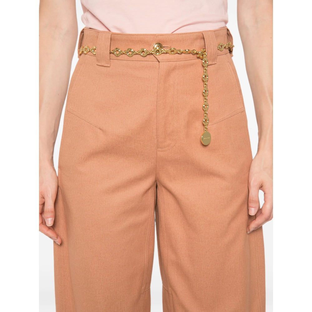 Chloé Neutrals Trousers - High-Waisted Trousers Women CHLOE