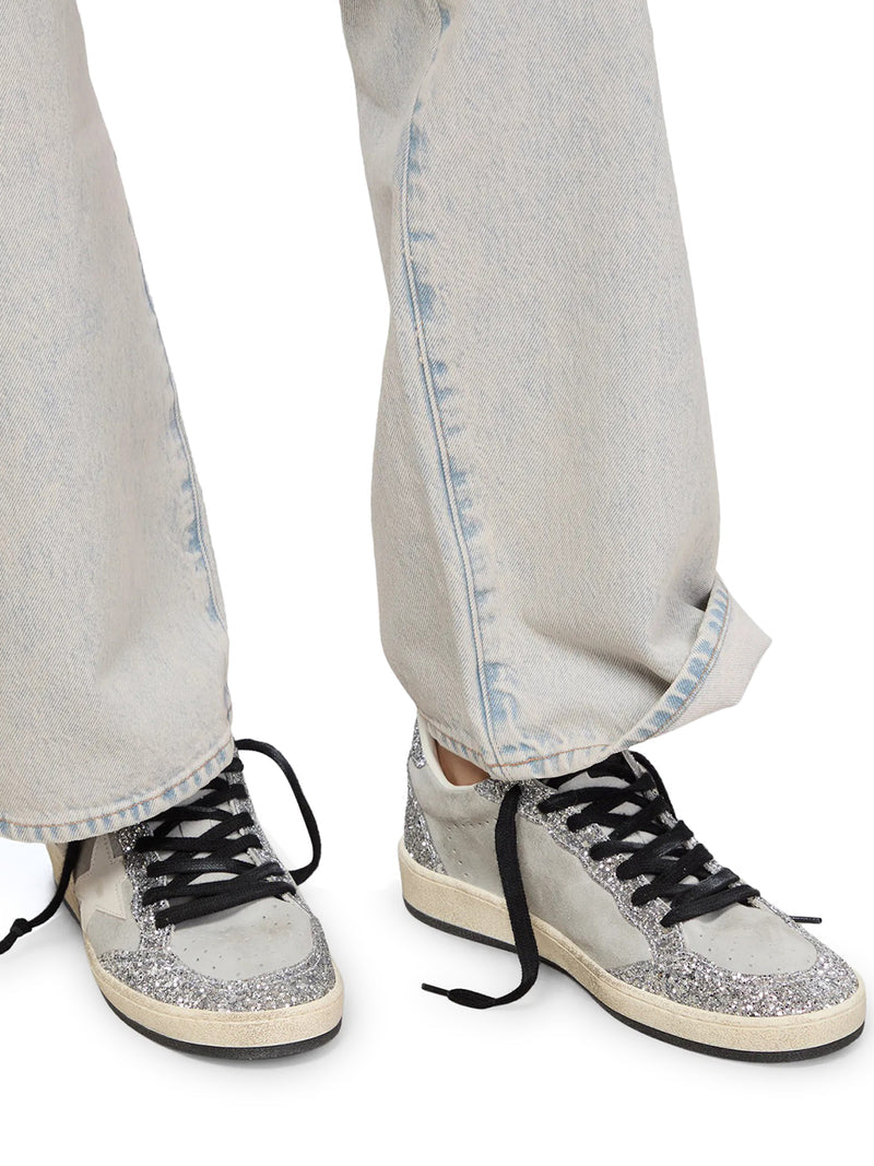 Golden Goose Deluxe Brand Women Ball-Star Suede Sneakers With Glitter Inserts GOLDEN GOOSE