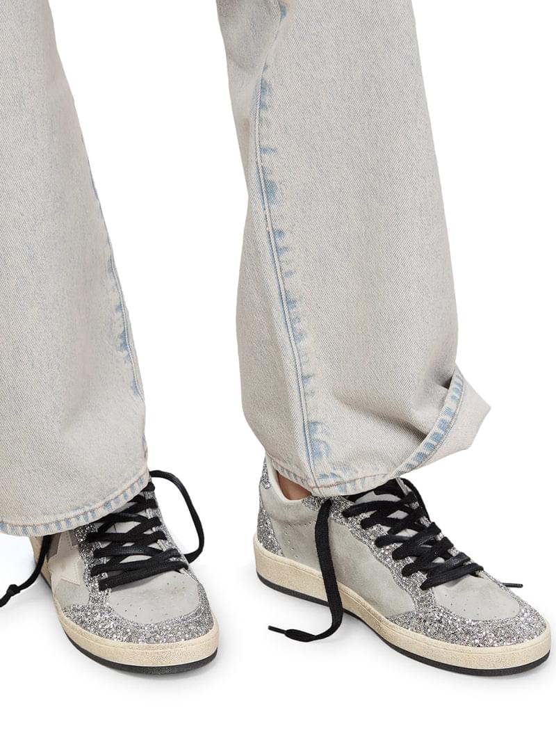 Golden Goose Deluxe Brand Women Ball-Star Suede Sneakers With Glitter Inserts GOLDEN GOOSE