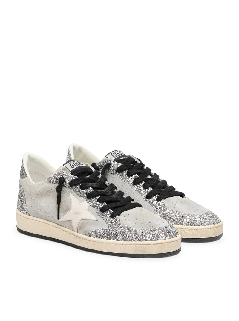 Golden Goose Deluxe Brand Women Ball-Star Suede Sneakers With Glitter Inserts GOLDEN GOOSE