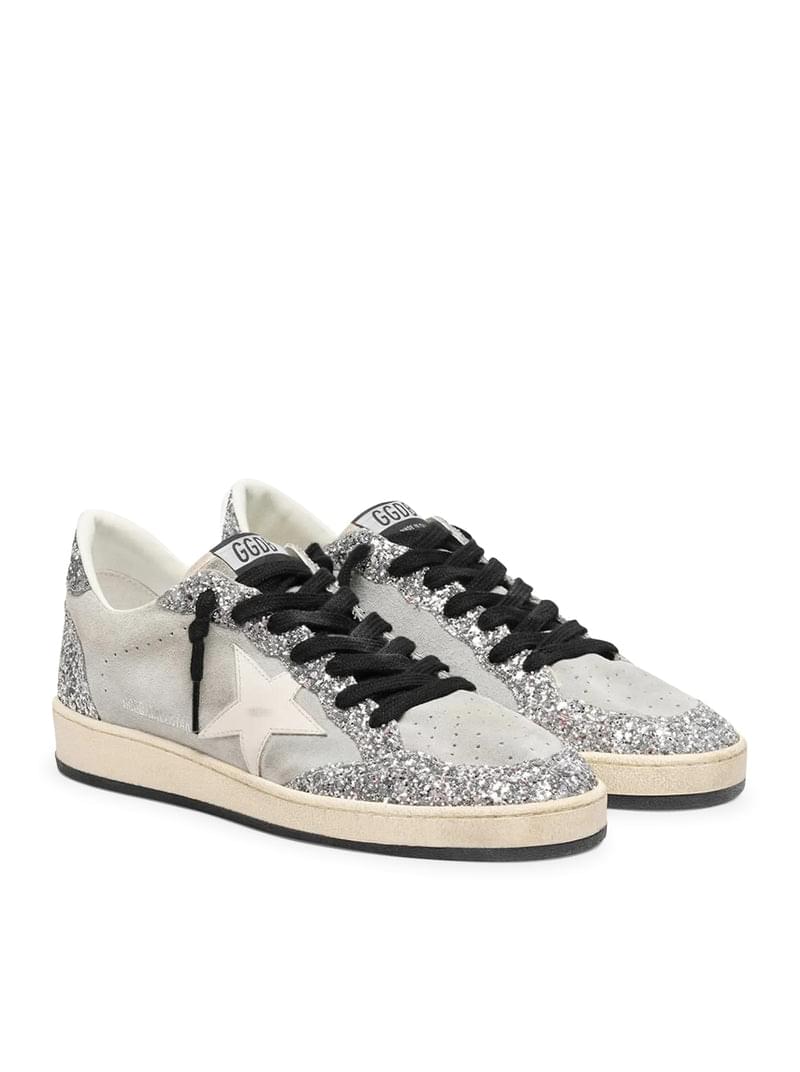 Golden Goose Deluxe Brand Women Ball-Star Suede Sneakers With Glitter Inserts GOLDEN GOOSE