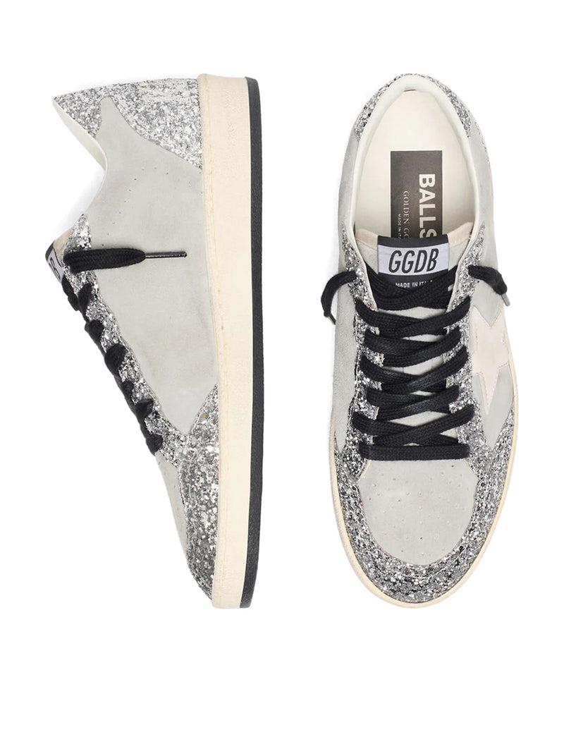 Golden Goose Deluxe Brand Women Ball-Star Suede Sneakers With Glitter Inserts GOLDEN GOOSE