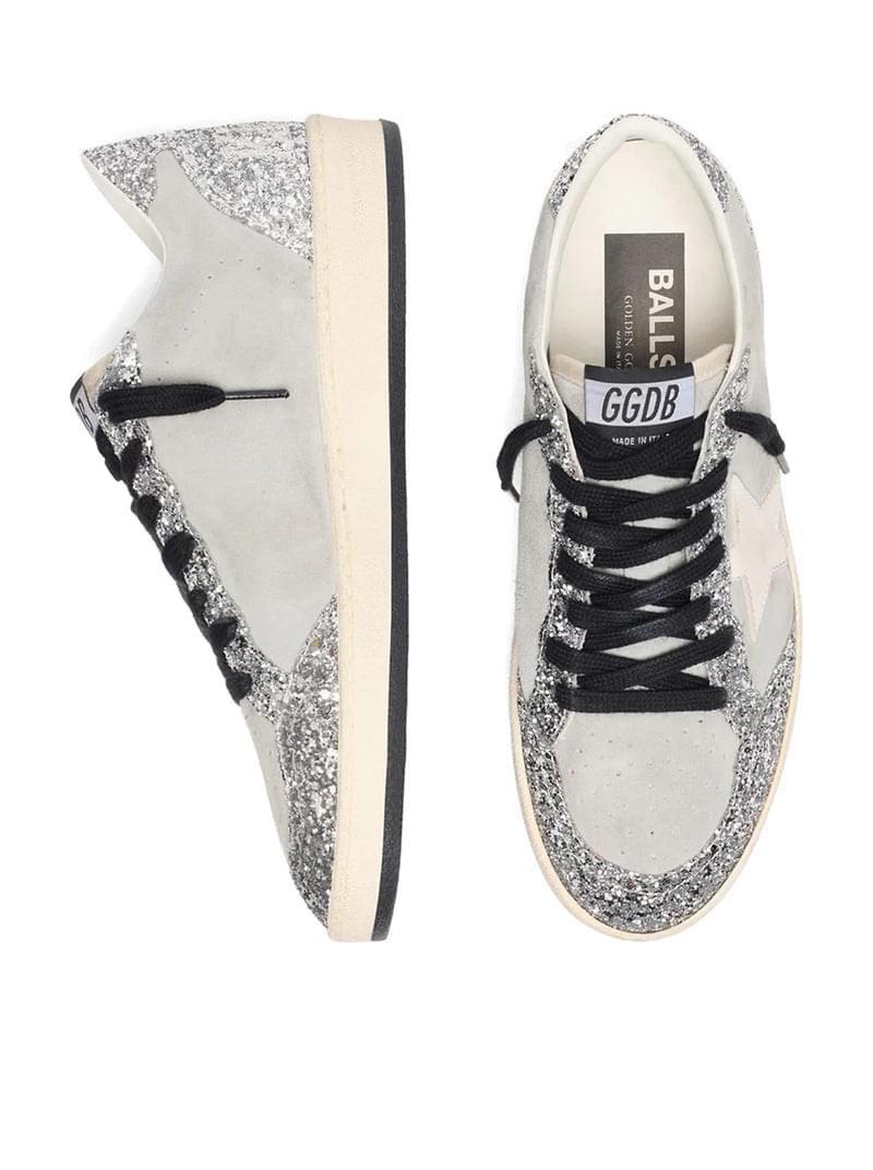 Golden Goose Deluxe Brand Women Ball-Star Suede Sneakers With Glitter Inserts GOLDEN GOOSE