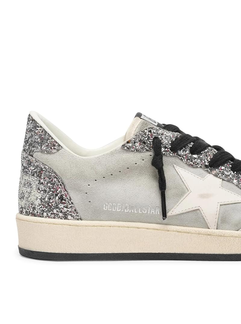 Golden Goose Deluxe Brand Women Ball-Star Suede Sneakers With Glitter Inserts GOLDEN GOOSE