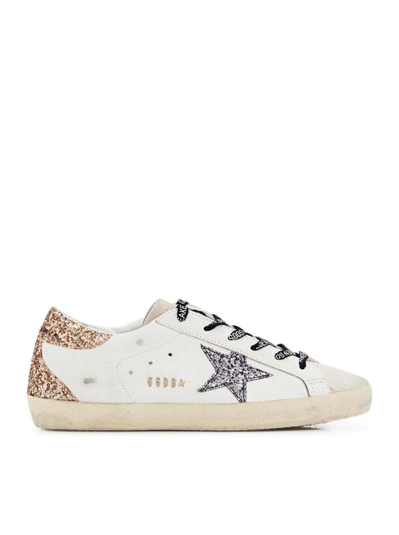 Golden Goose Deluxe Brand Women Super-Star Sneakers In Leather And Glitter GOLDEN GOOSE