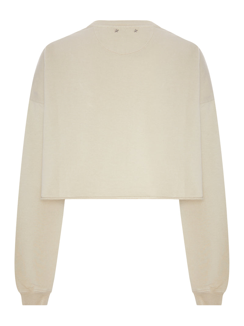 Golden Goose Deluxe Brand Women Cotton Cropped Sweatshirt With Front Print GOLDEN GOOSE