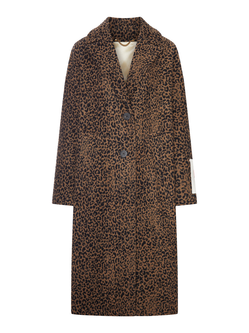 Golden Goose Deluxe Brand Women Long Leopard-Print Coat GOLDEN GOOSE
