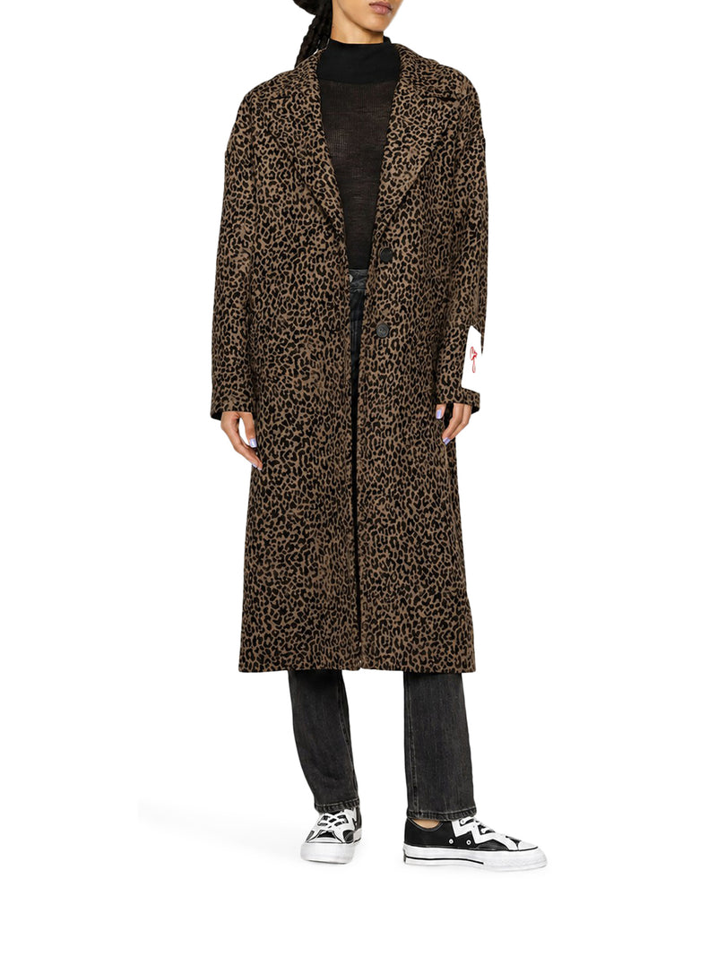 Golden Goose Deluxe Brand Women Long Leopard-Print Coat GOLDEN GOOSE