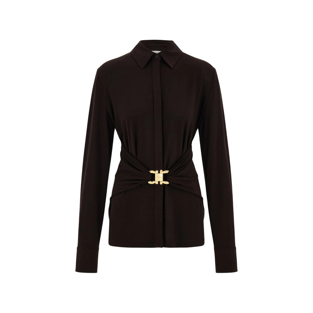 Ferragamo Brown Tops - Shirts Women FERRAGAMO