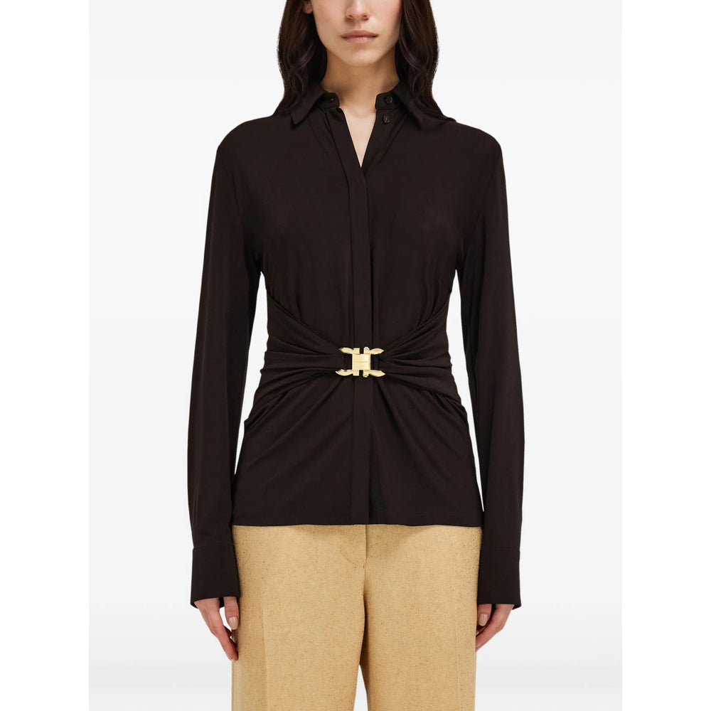 Ferragamo Brown Tops - Shirts Women FERRAGAMO