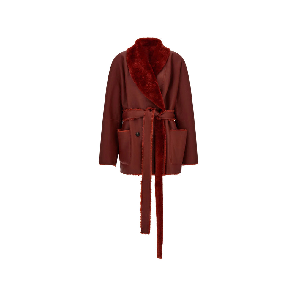 Ferragamo Red Jackets - Faux Fur & Shearling Jackets Women FERRAGAMO