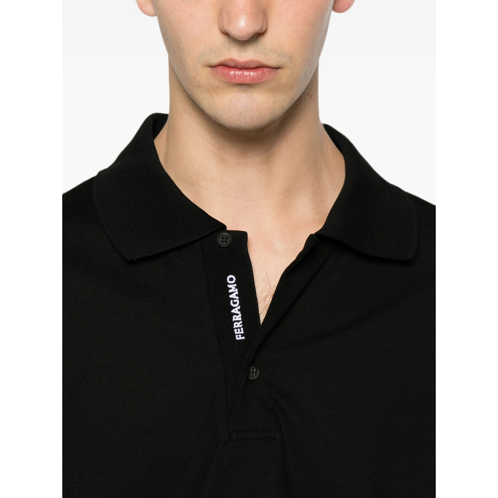 Ferragamo Black Polo Shirts Men FERRAGAMO