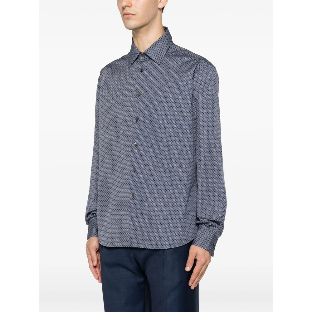 Ferragamo Blue Shirts Men FERRAGAMO