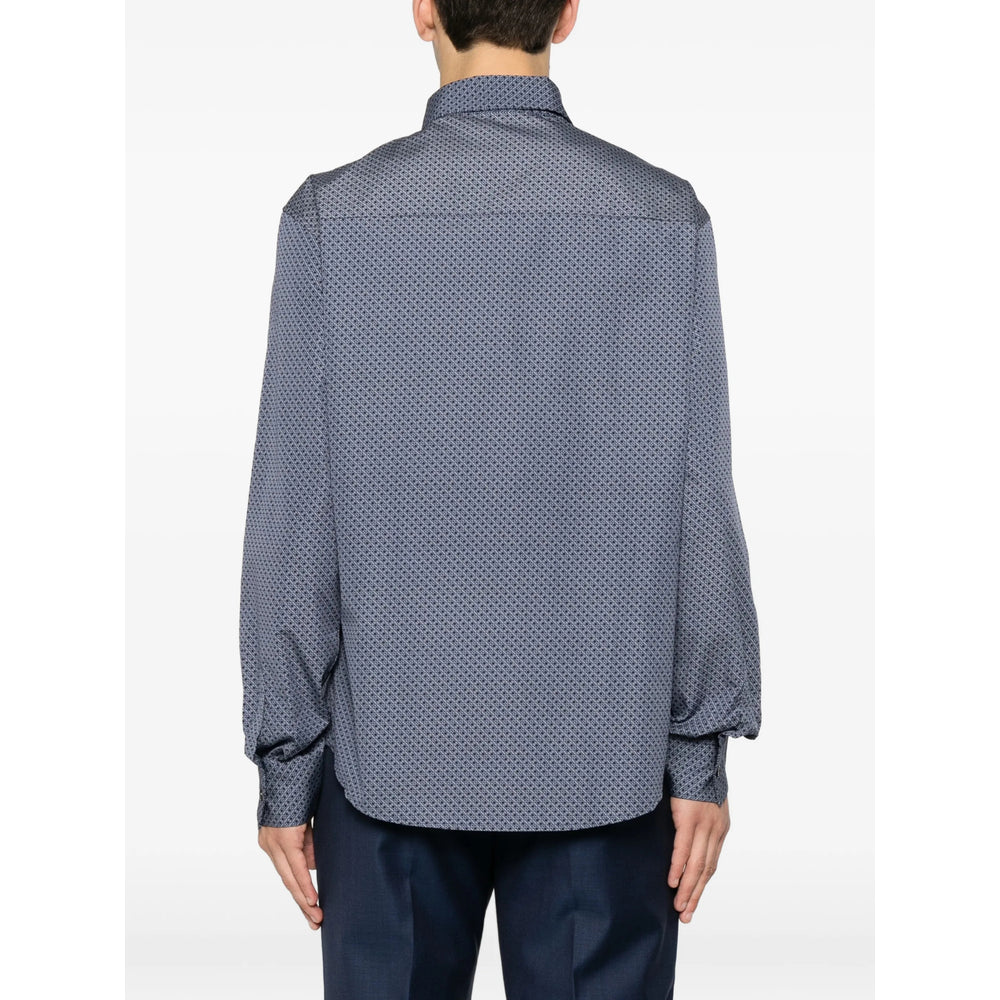 Ferragamo Blue Shirts Men FERRAGAMO