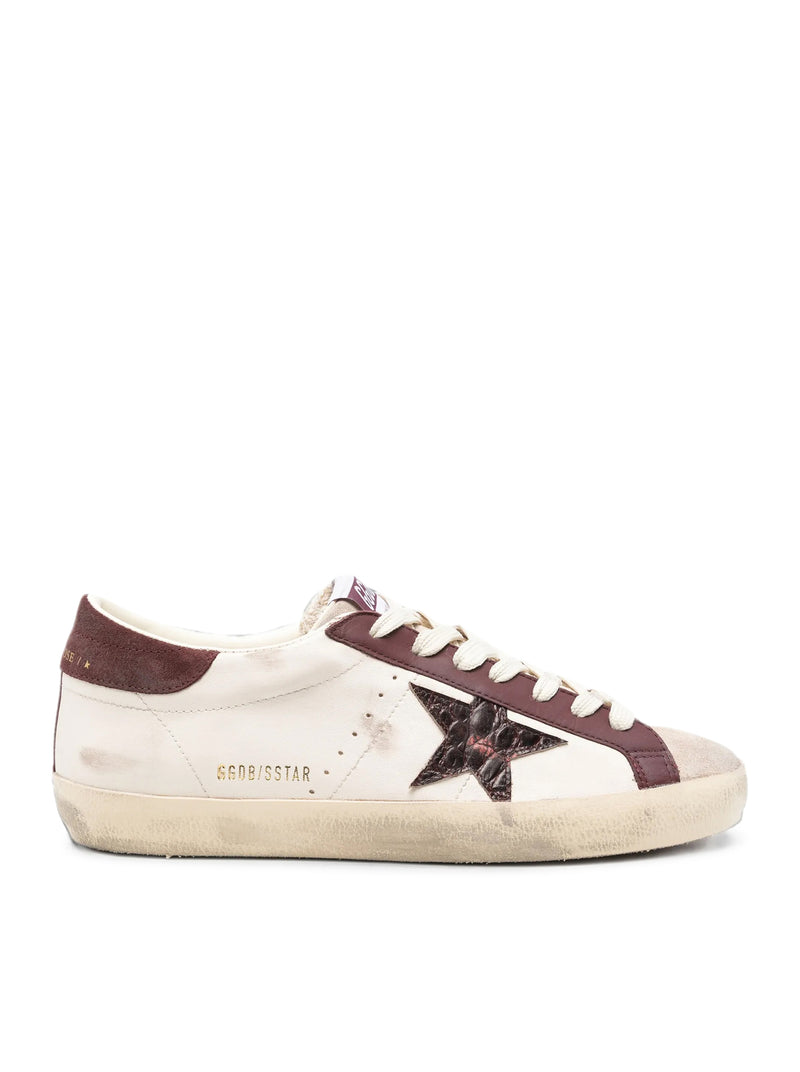 Golden Goose Deluxe Brand Men Superstar Sneakers In Nappa With Croco Star GOLDEN GOOSE