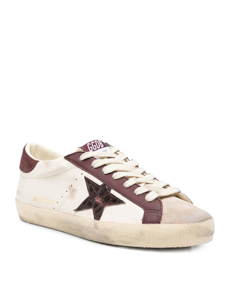 Golden Goose Deluxe Brand Men Superstar Sneakers In Nappa With Croco Star GOLDEN GOOSE
