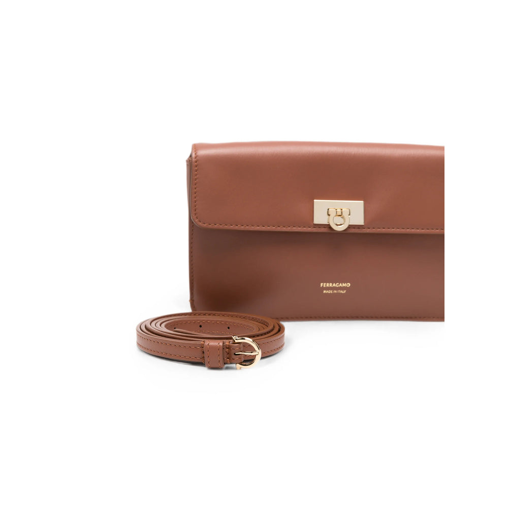 Ferragamo Brown Clutch Bags Women FERRAGAMO