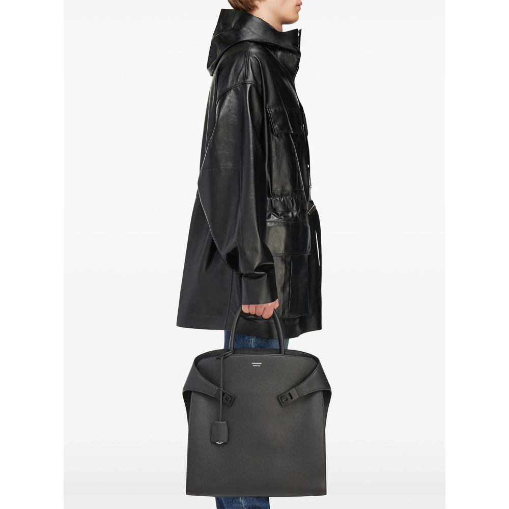 Ferragamo Black Tote Bags Men FERRAGAMO
