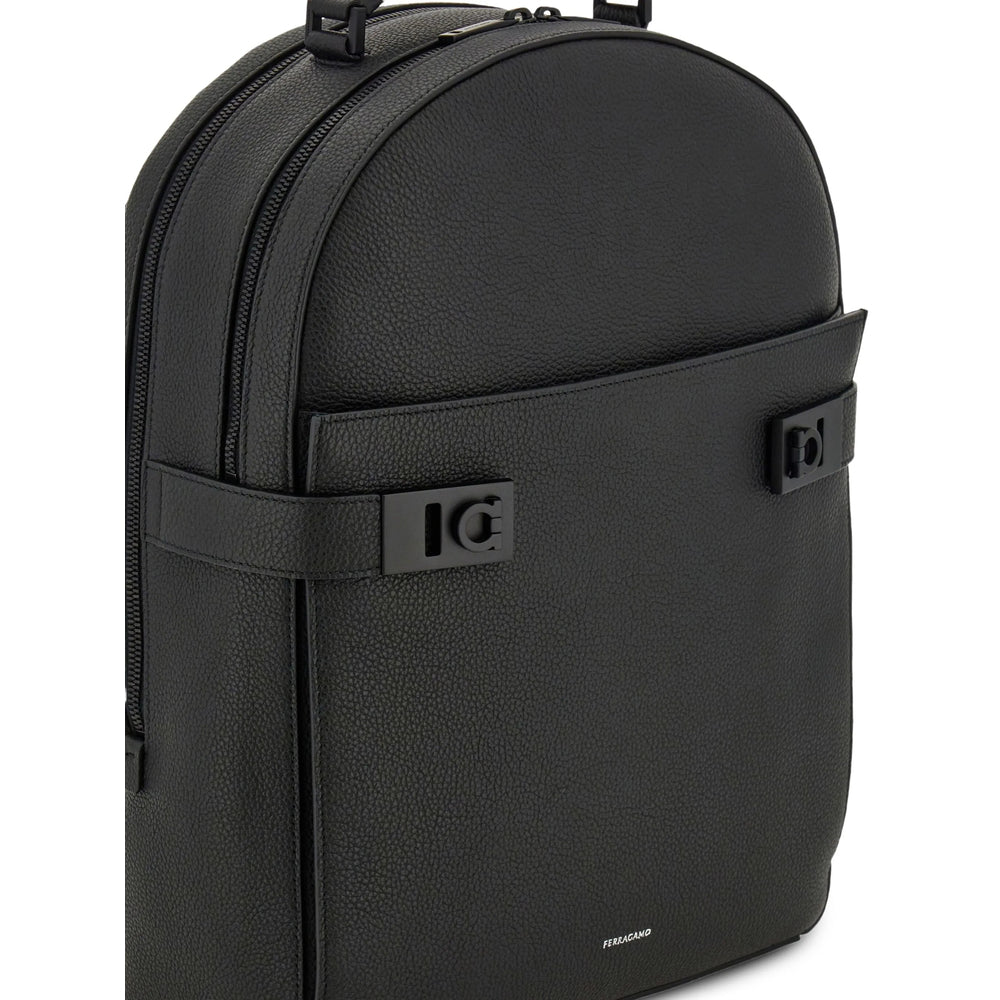 Ferragamo Black Backpacks Men FERRAGAMO