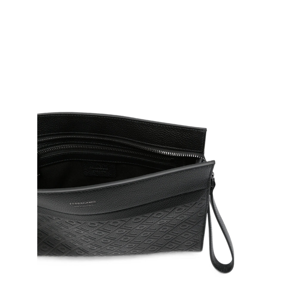 Ferragamo Black Clutch Bags Men FERRAGAMO