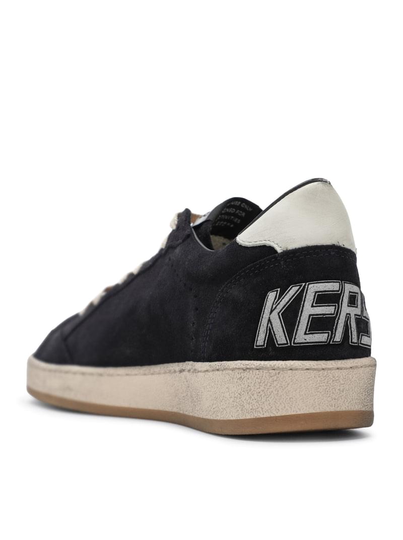 Golden Goose Deluxe Brand Men Ball-Star In Dark Blue Suede With White Leather Star GOLDEN GOOSE