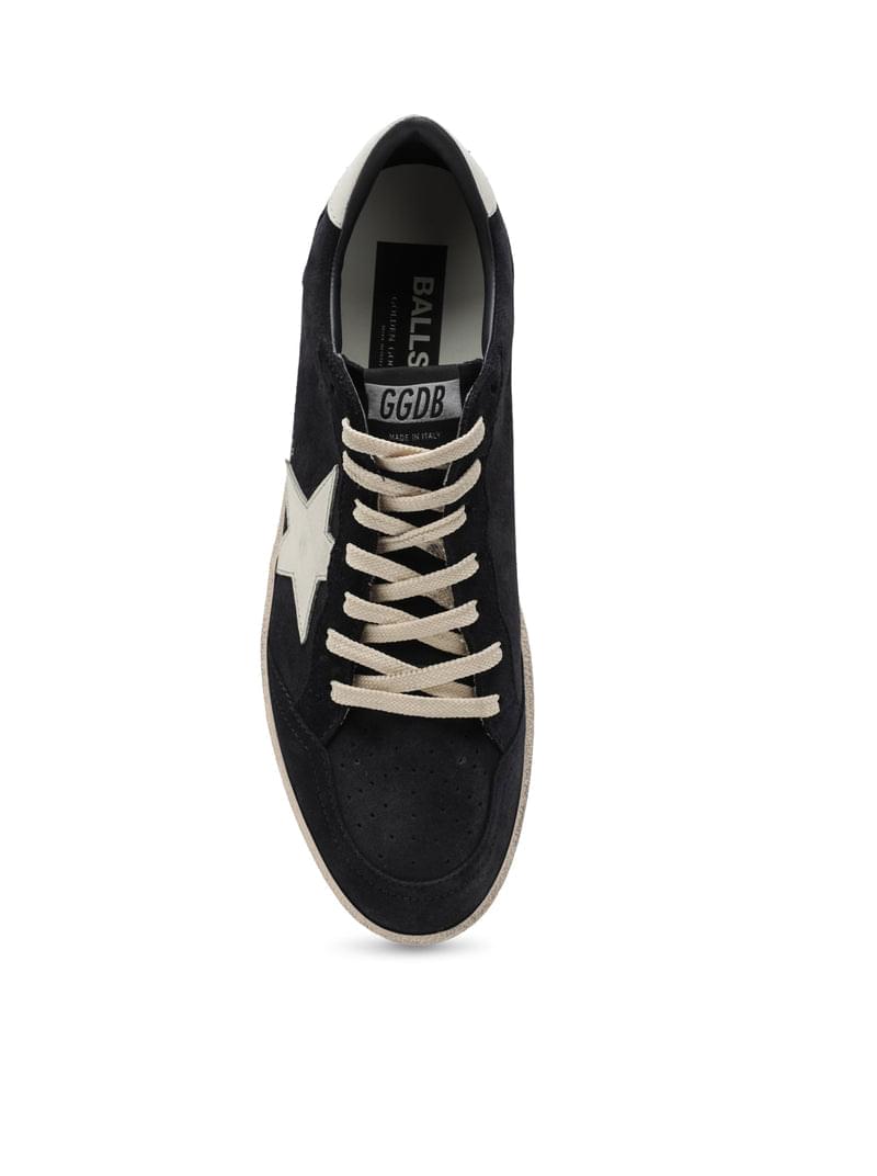 Golden Goose Deluxe Brand Men Ball-Star In Dark Blue Suede With White Leather Star GOLDEN GOOSE