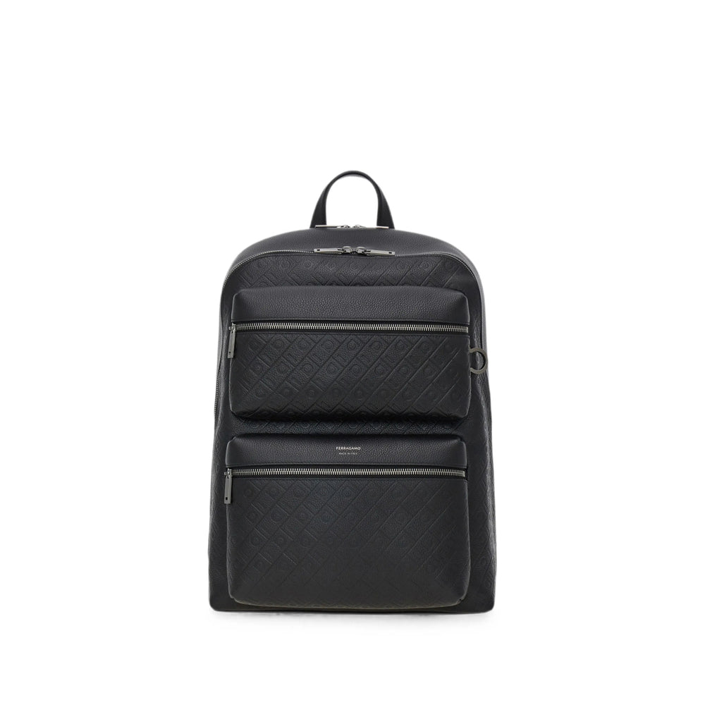 Ferragamo Black Backpacks Men FERRAGAMO