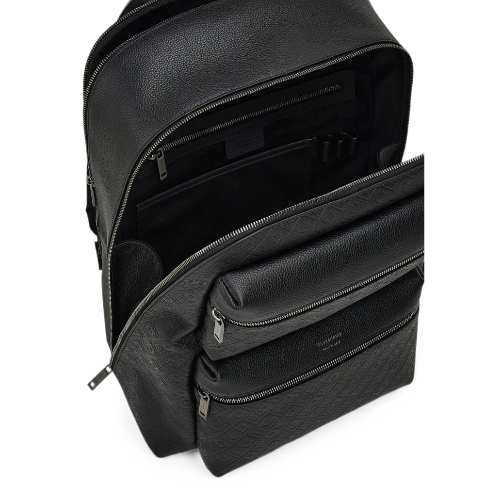 Ferragamo Black Backpacks Men FERRAGAMO