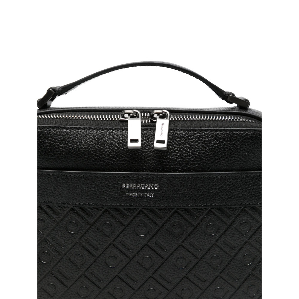 Ferragamo Black Messenger Bags Men FERRAGAMO