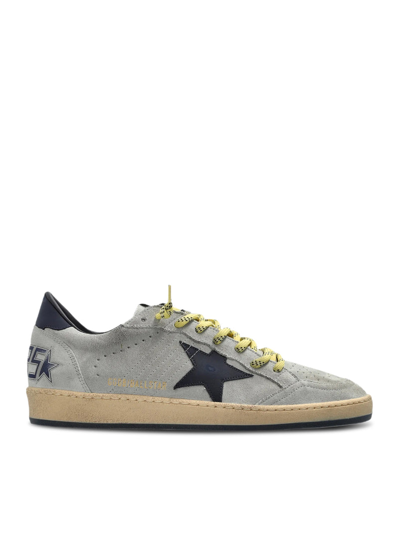 Golden Goose Deluxe Brand Men Ball-Star In Grey Suede With Star And Blue Patch GOLDEN GOOSE